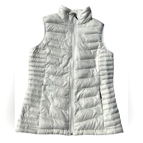 Eastern Mountain Sports White Goose Down Full Zip Puffer Vest + Drawstring, M - Picture 1 of 9